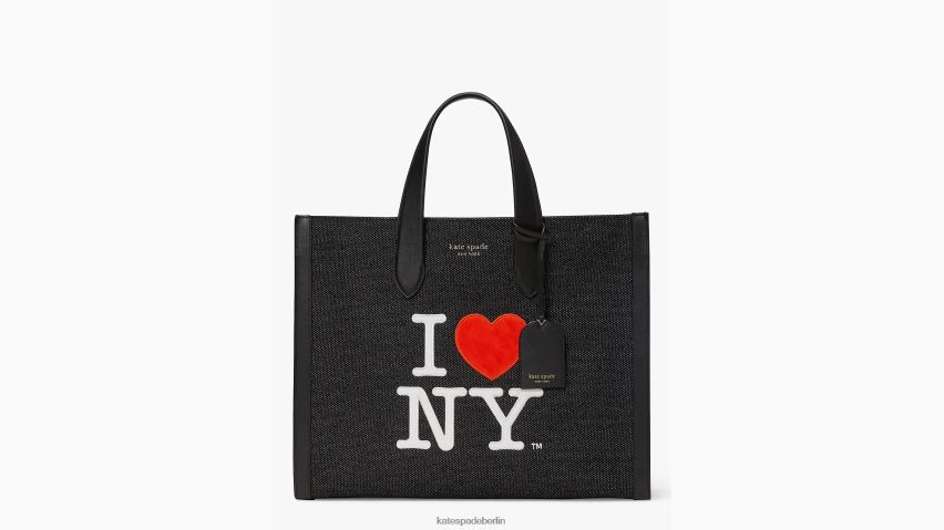 de Kate Spade Frauen Ich liebe die große Tasche „NY x New York Manhattan“ schwarz-multi NB82J2299 Zubehör