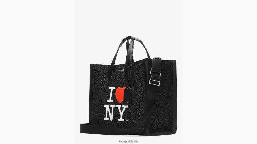 de Kate Spade Frauen Ich liebe die große Tasche „NY x New York Manhattan“ schwarz-multi NB82J2299 Zubehör