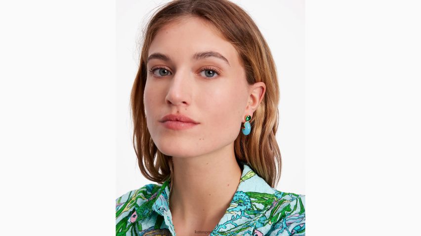 de Kate Spade Frauen Ich sehe Streifen-Ohrringe grün multi NB82J2975 Zubehör