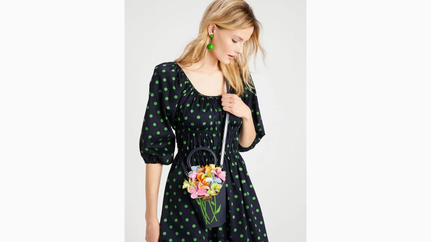 de Kate Spade Frauen In voller Blüte verzierte 3D-Bouquet-Tasche mit Henkel Blazer blau multi NB82J2182 Zubehör