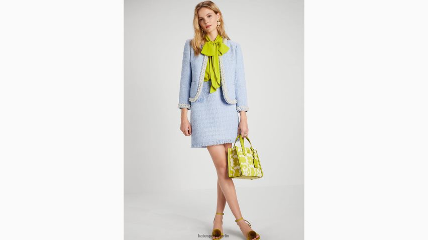 de Kate Spade Frauen Jacke aus Tweed mit Perlenverzierung blasse Hortensie NB82J2763 Bekleidung