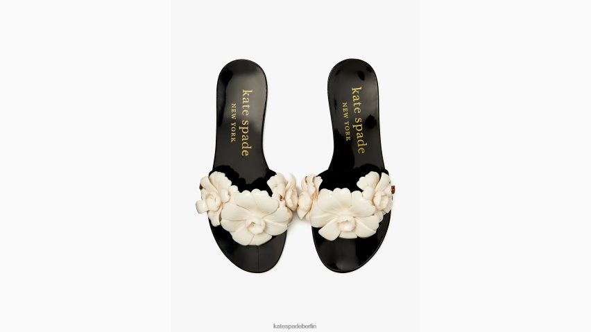 de Kate Spade Frauen Jaylee Slide-Sandalen Schwarz/Französisch-Creme NB82J2507 Schuhwerk