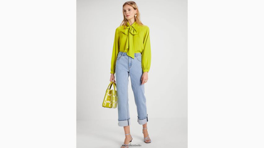 de Kate Spade Frauen Jeanshose mit weitem Bein und Bündchen helles Indigo NB82J2769 Bekleidung