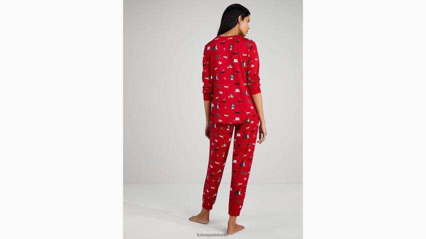 de Kate Spade Frauen Jogger-Pyjama-Set Deck den Pfotenabdruck NB82J2856 Bekleidung