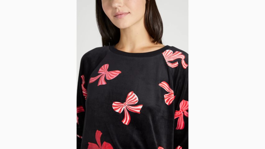 de Kate Spade Frauen Jogger-Set aus Velours Bandwurf-Aufdruck NB82J2872 Bekleidung