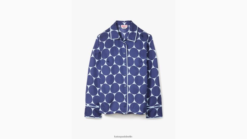 de Kate Spade Frauen Joy Dot-Hemd aus Seidentwill Citrinblau NB82J2924 Bekleidung