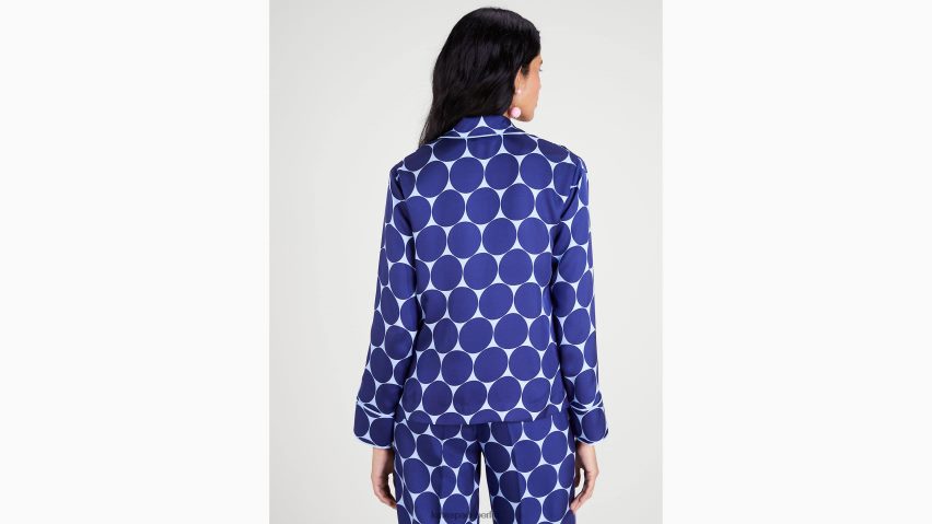 de Kate Spade Frauen Joy Dot-Hemd aus Seidentwill Citrinblau NB82J2924 Bekleidung