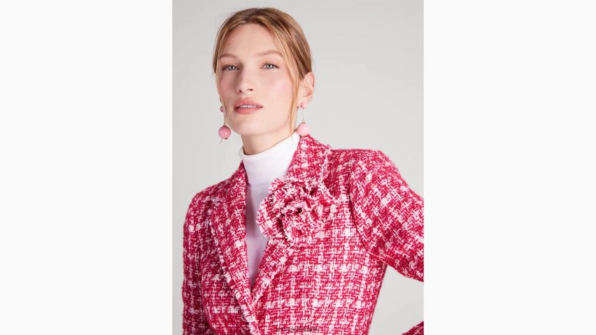 de Kate Spade Frauen Karierter Tweed-Blazer rosa multi NB82J2946 Bekleidung