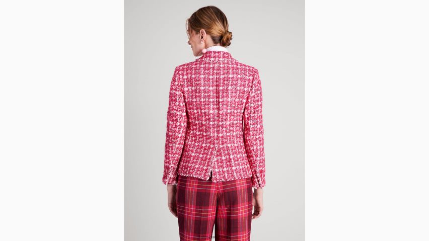 de Kate Spade Frauen Karierter Tweed-Blazer rosa multi NB82J2946 Bekleidung