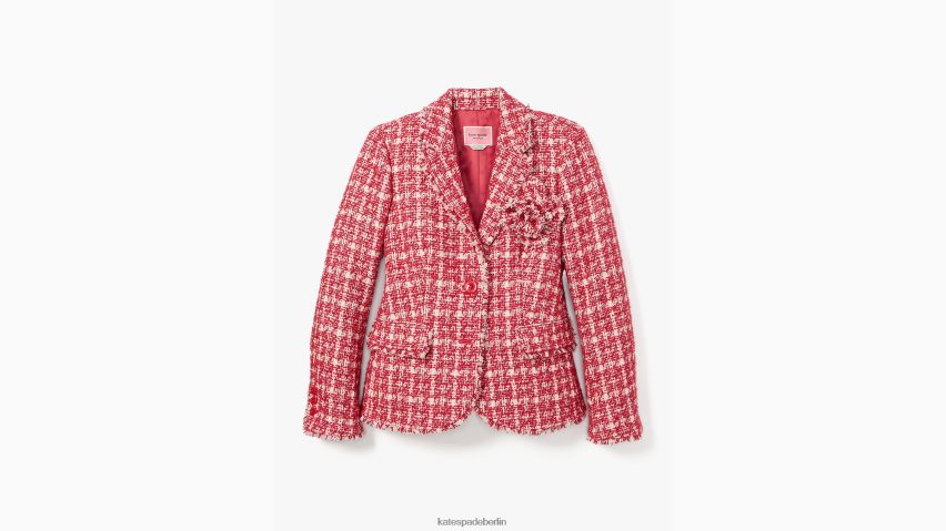 de Kate Spade Frauen Karierter Tweed-Blazer rosa multi NB82J2946 Bekleidung