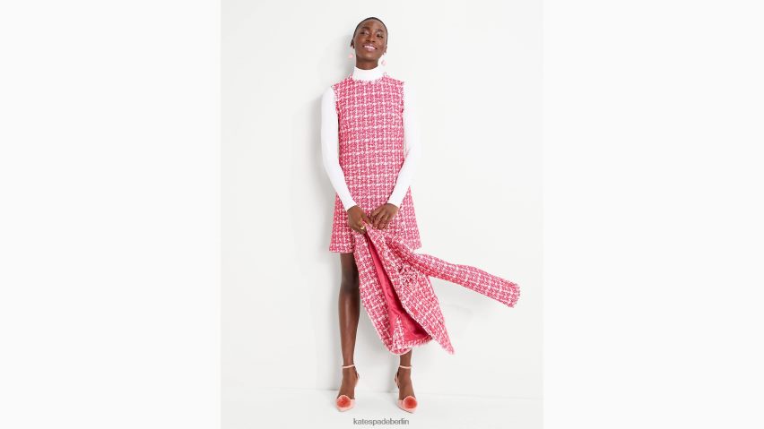 de Kate Spade Frauen Kariertes Tweedkleid rosa multi NB82J2909 Bekleidung