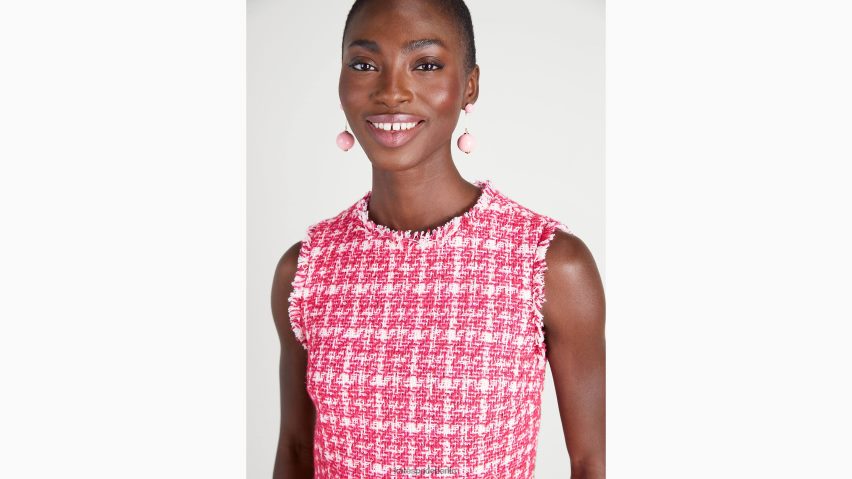 de Kate Spade Frauen Kariertes Tweedkleid rosa multi NB82J2909 Bekleidung