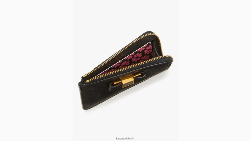 de Kate Spade Frauen Kartenetui mit Reißverschluss und Morgan-Schleife Schwarz NB82J2461 Zubehör