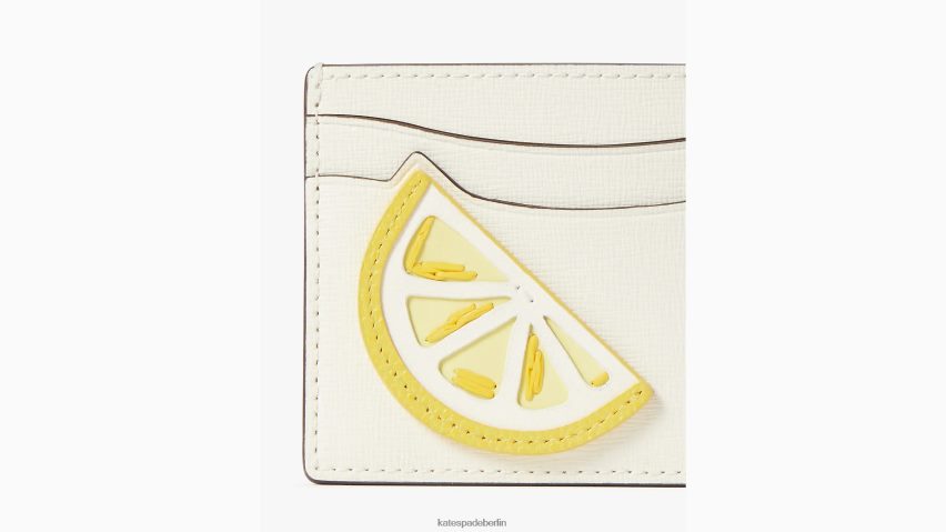 de Kate Spade Frauen Kartenetui mit Zitronentropfen-Applikation Halo weiß multi NB82J2399 Zubehör
