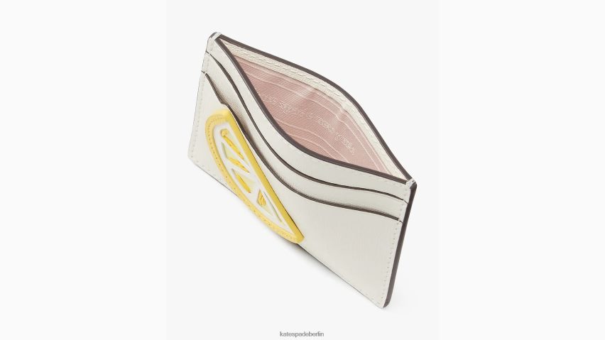 de Kate Spade Frauen Kartenetui mit Zitronentropfen-Applikation Halo weiß multi NB82J2399 Zubehör