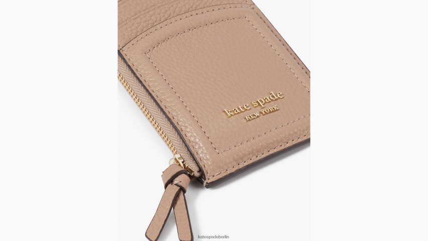 de Kate Spade Frauen Kartenetui mit geknotetem Reißverschluss Kraftpapier NB82J2469 Zubehör