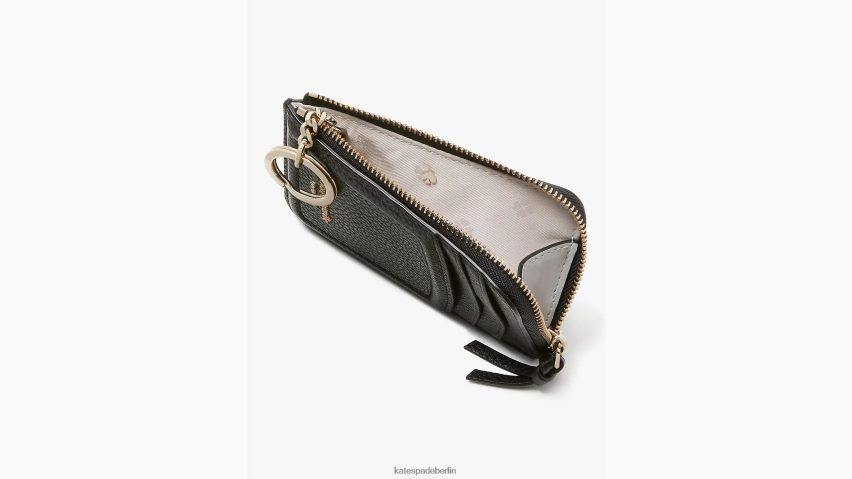 de Kate Spade Frauen Kartenetui mit geknotetem Reißverschluss Schwarz NB82J2468 Zubehör