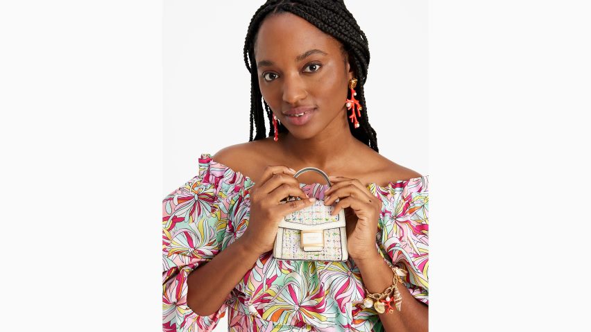 de Kate Spade Frauen Katy Tweed Micro Umhängetasche creme multi NB82J250 Zubehör