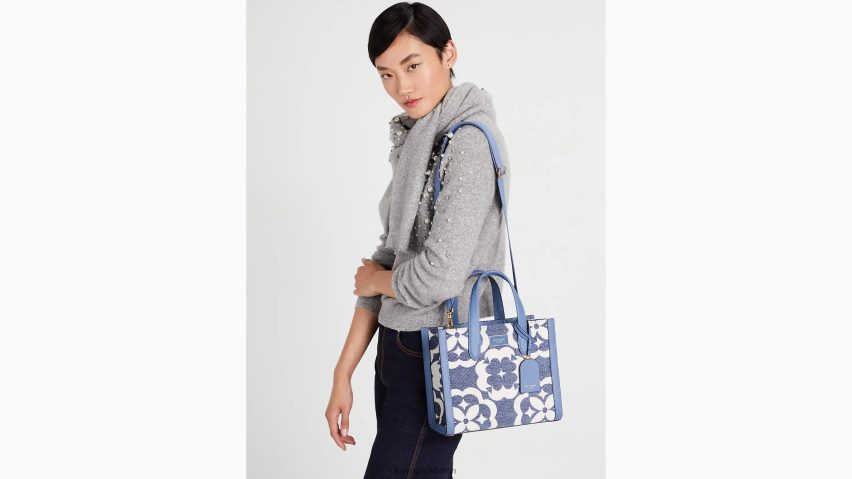 de Kate Spade Frauen Kleine Chenille-Tasche mit Blumenmonogramm „Manhattan“ mantablau multi NB82J2266 Zubehör