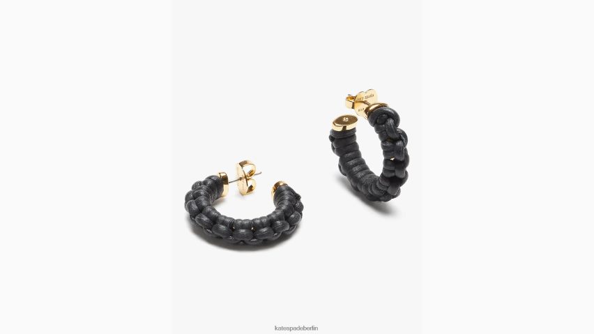 de Kate Spade Frauen Kleine Creolen aus böhmischem Leder Schwarz NB82J21238 Zubehör