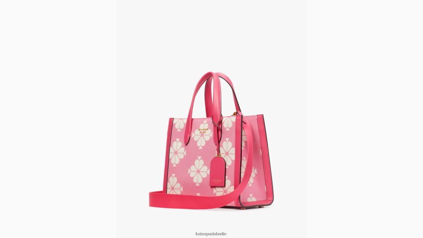 de Kate Spade Frauen Kleine Manhattan-Tasche aus zweifarbigem Canvas mit Blumenmuster Bommel rosa bunt NB82J2287 Zubehör