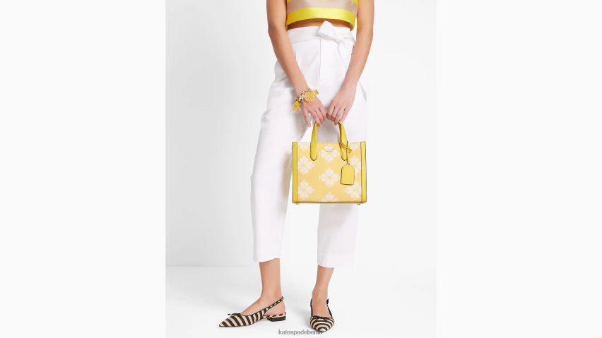 de Kate Spade Frauen Kleine Manhattan-Tasche aus zweifarbigem Canvas mit Blumenmuster Löwenzahngelb multi NB82J2284 Zubehör