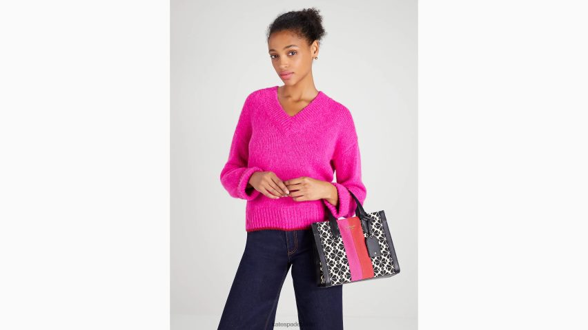 de Kate Spade Frauen Kleine Manhattan-Tasche mit Blumen-Jacquard-Streifen creme multi NB82J2261 Zubehör