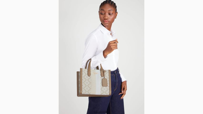 de Kate Spade Frauen Kleine Manhattan-Tasche mit Blumen-Jacquard-Streifen natürliches Multi NB82J2260 Zubehör