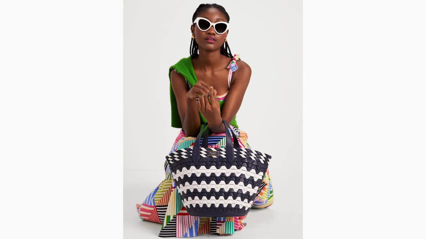 de Kate Spade Frauen Kleine Tragetasche aus Leder mit Zickzackmuster Blazer blau multi NB82J2252 Zubehör