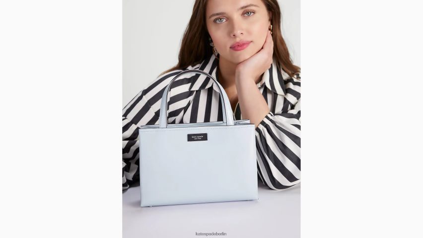 de Kate Spade Frauen Kleine Tragetasche „Sam Icon“ aus Leder Aquarell blau NB82J2218 Zubehör