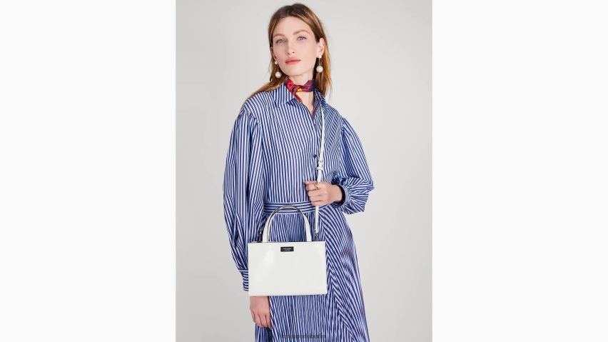 de Kate Spade Frauen Kleine Tragetasche „Sam Icon“ aus Leder echtes Weiß NB82J2219 Zubehör