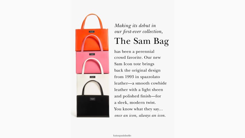 de Kate Spade Frauen Kleine Tragetasche „Sam Icon“ aus Leder echtes Weiß NB82J2219 Zubehör