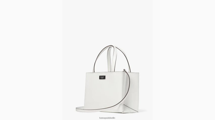 de Kate Spade Frauen Kleine Tragetasche „Sam Icon“ aus Leder echtes Weiß NB82J2219 Zubehör