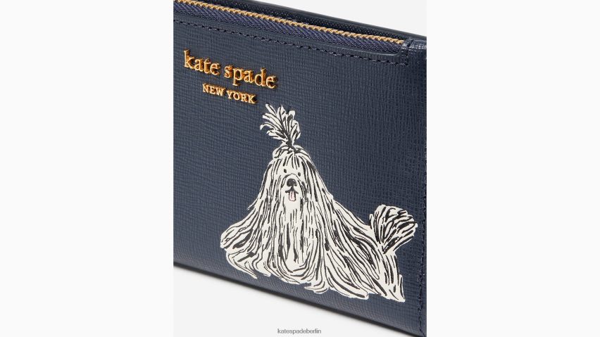 de Kate Spade Frauen Kleine schlanke Bifold-Geldbörse mit Zottelprägung Blazer blau multi NB82J2387 Zubehör