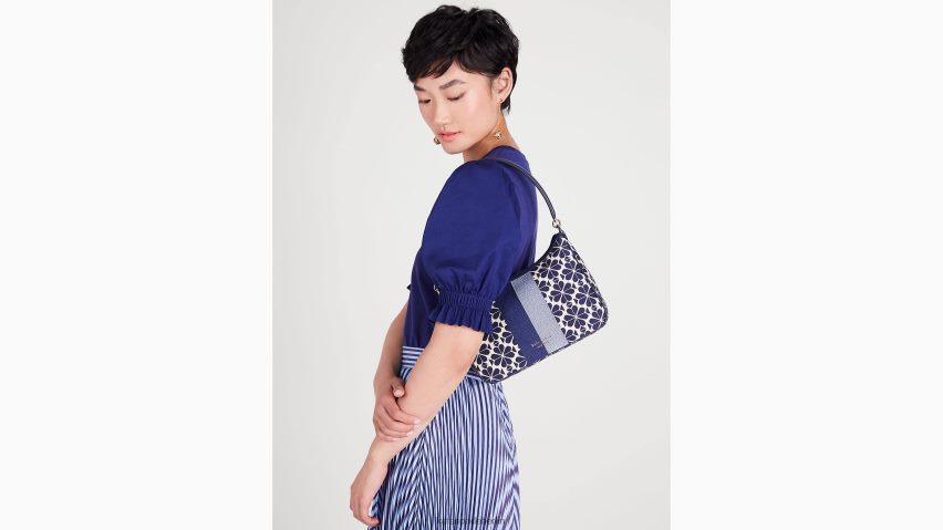 de Kate Spade Frauen Kleine wandelbare Umhängetasche von Sam mit Blumen-Jacquard-Streifen blau mehrfarbig NB82J2270 Zubehör