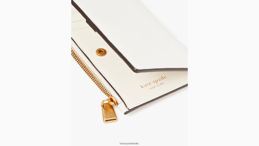 de Kate Spade Frauen Kleines schlankes Bifold-Portemonnaie in Bloom-Blume-Optik creme multi NB82J2375 Zubehör