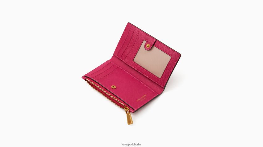 de Kate Spade Frauen Kleines schlankes Portemonnaie mit Morgan-Schleife Rosa Pflaume NB82J2372 Zubehör