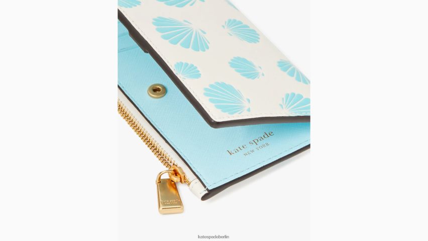 de Kate Spade Frauen Kleines schlankes Portemonnaie mit Muschelprägung von Morgan creme multi NB82J2345 Zubehör