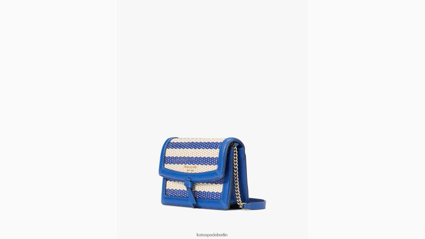 de Kate Spade Frauen Knott gestreifte Umhängetasche mit Klappe klassisches Blau-Multi NB82J2327 Zubehör