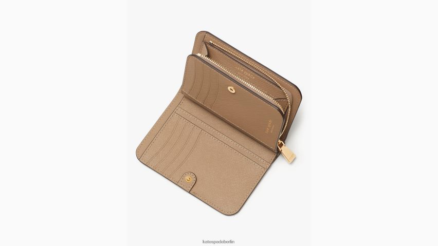 de Kate Spade Frauen Kompakte Geldbörse aus beschichtetem Canvas mit Blumenmonogramm natürliches Multi NB82J2436 Zubehör