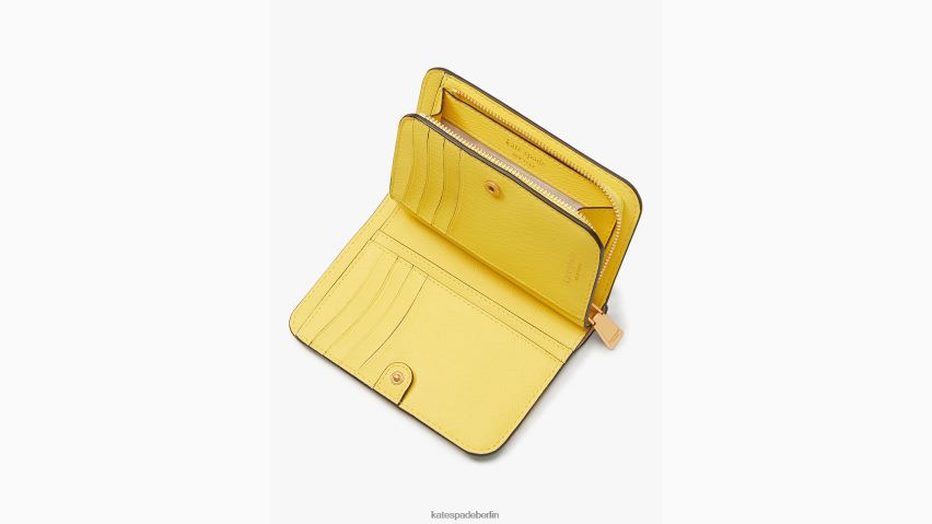 de Kate Spade Frauen Kompaktes Portemonnaie mit Prägung „Morgan Lemon Toss“ Pergament multi NB82J2364 Zubehör
