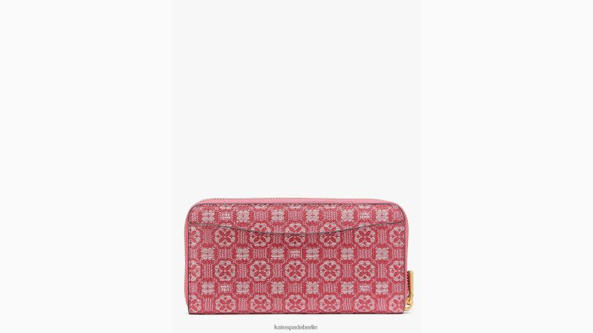 de Kate Spade Frauen Kontinentales Portemonnaie aus beschichtetem Canvas mit Blumenmonogramm und Reißverschluss Himbeermarmelade multi NB82J2429 Zubehör