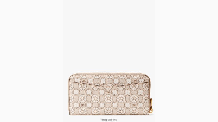de Kate Spade Frauen Kontinentales Portemonnaie aus beschichtetem Canvas mit Blumenmonogramm und Reißverschluss natürliches Multi NB82J2430 Zubehör