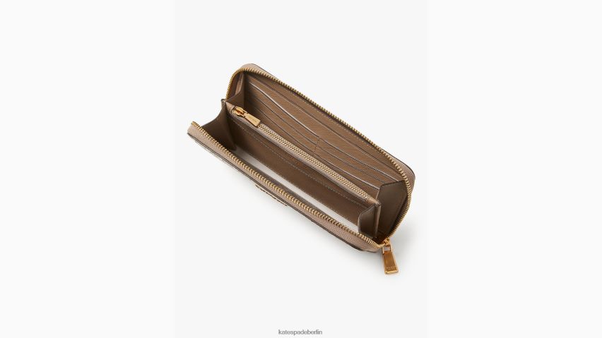 de Kate Spade Frauen Kontinentales Portemonnaie aus beschichtetem Canvas mit Blumenmonogramm und Reißverschluss natürliches Multi NB82J2430 Zubehör