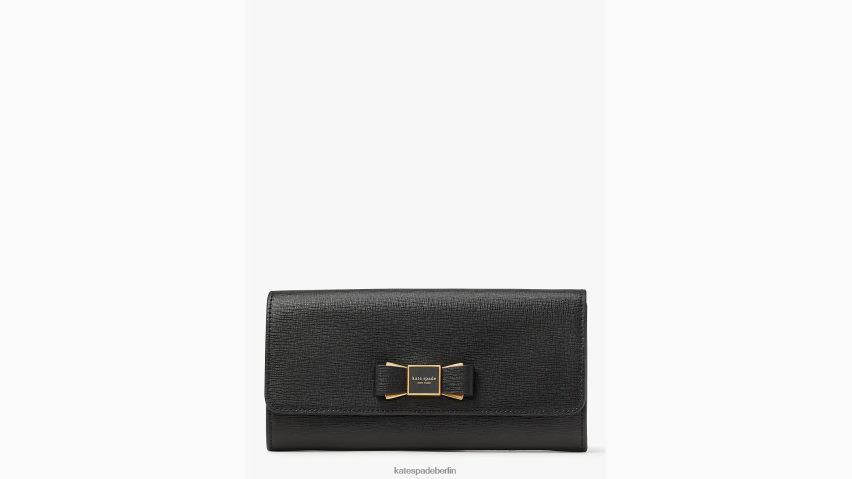 de Kate Spade Frauen Kontinentales Portemonnaie mit Morgan-Schleife und Klappe Schwarz NB82J2389 Zubehör
