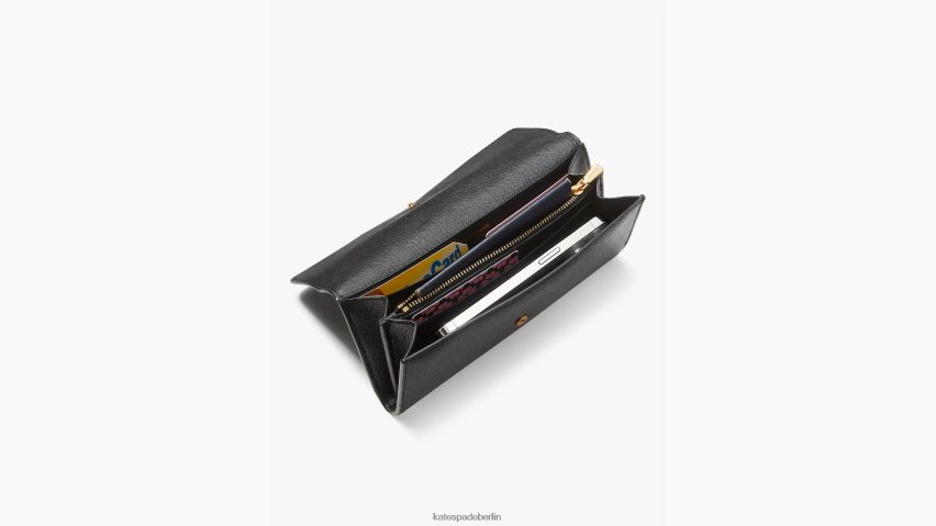 de Kate Spade Frauen Kontinentales Portemonnaie mit Morgan-Schleife und Klappe Schwarz NB82J2389 Zubehör