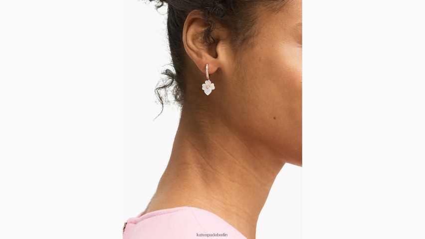 de Kate Spade Frauen Kostbare Mini-Creolen mit Stiefmütterchen-Pavé-Tropfenmuster Creme-Multi/Roségold NB82J21080 Zubehör