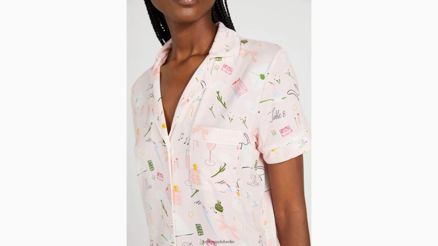 de Kate Spade Frauen Kurzes Pyjama-Set mit Liebesaufdruck NB82J2832 Bekleidung