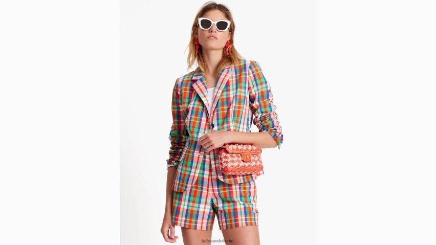 de Kate Spade Frauen Küstenkarierter Seersucker-Blazer multi NB82J2707 Bekleidung
