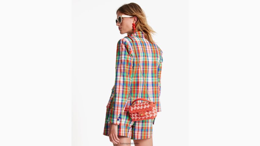 de Kate Spade Frauen Küstenkarierter Seersucker-Blazer multi NB82J2707 Bekleidung